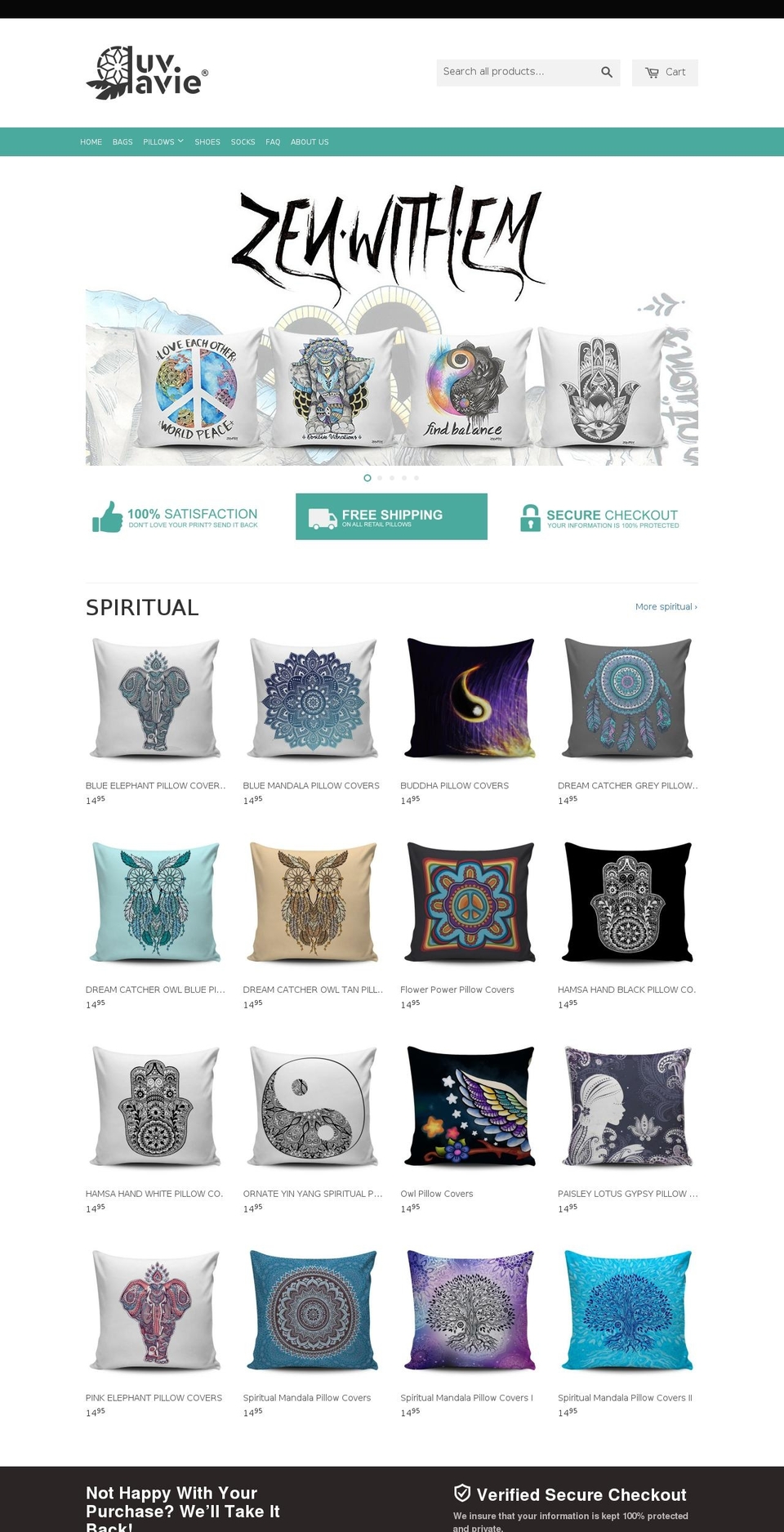 pillowsandtotes.com shopify website screenshot
