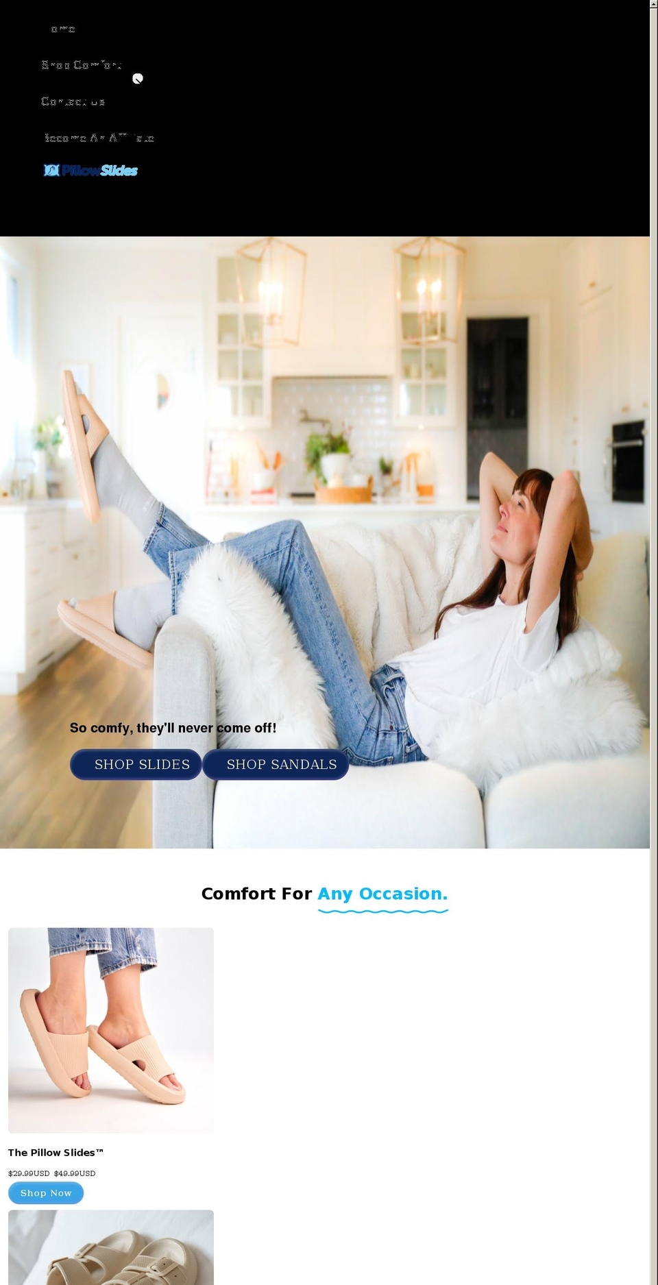 pillowslides.com shopify website screenshot
