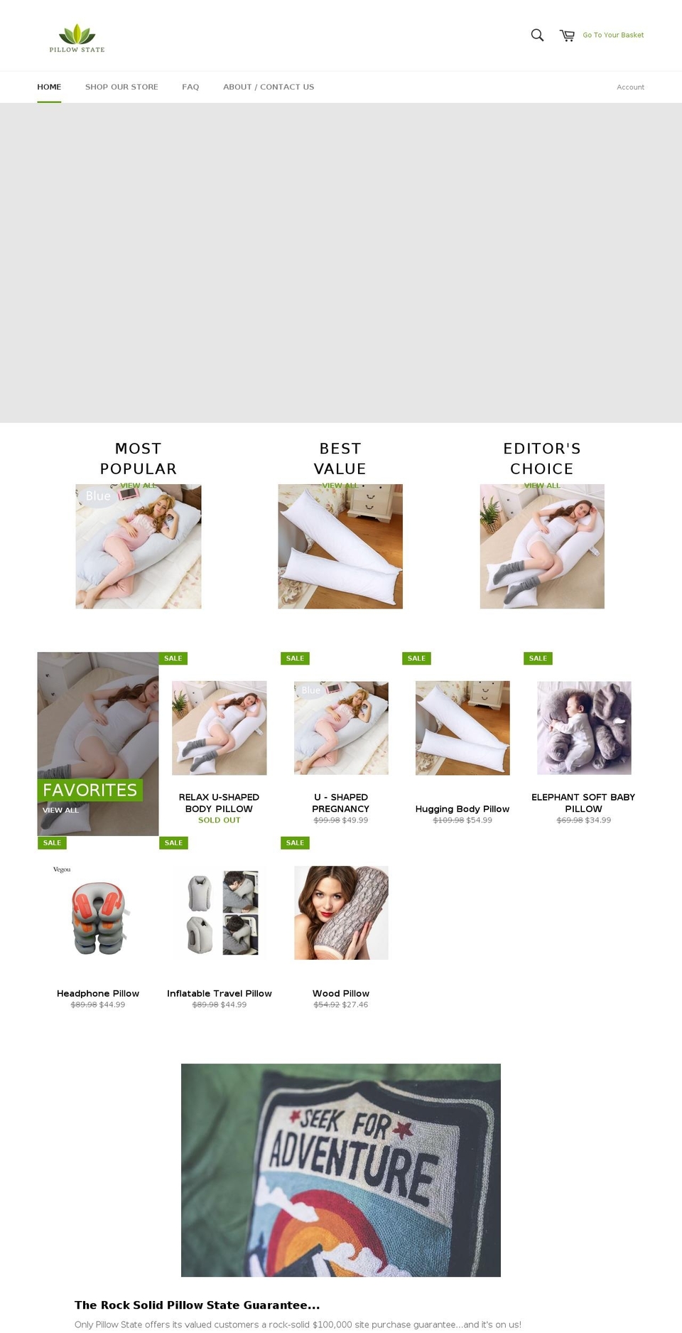 pillowstate.com — Shopify storefront screenshot