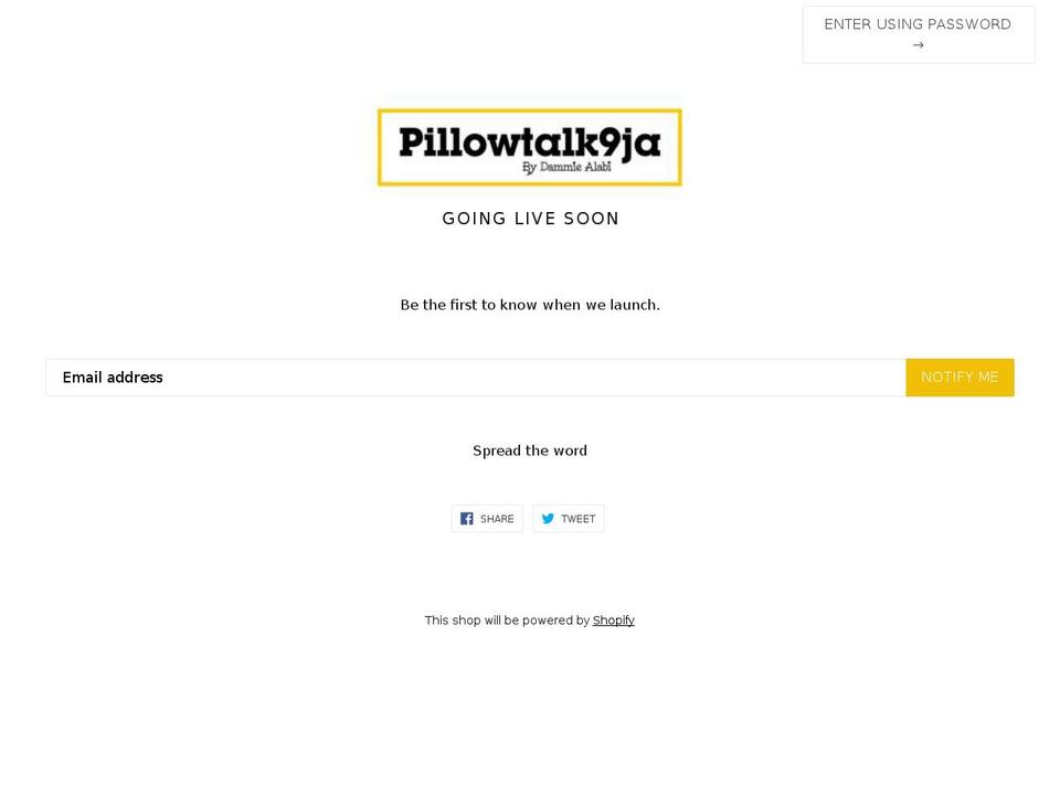 pillowtalk9ja.com — Shopify storefront screenshot