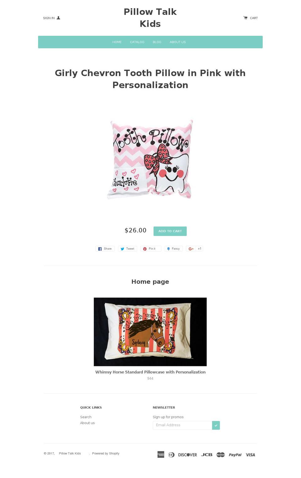 pillowtalkkids.com shopify website screenshot