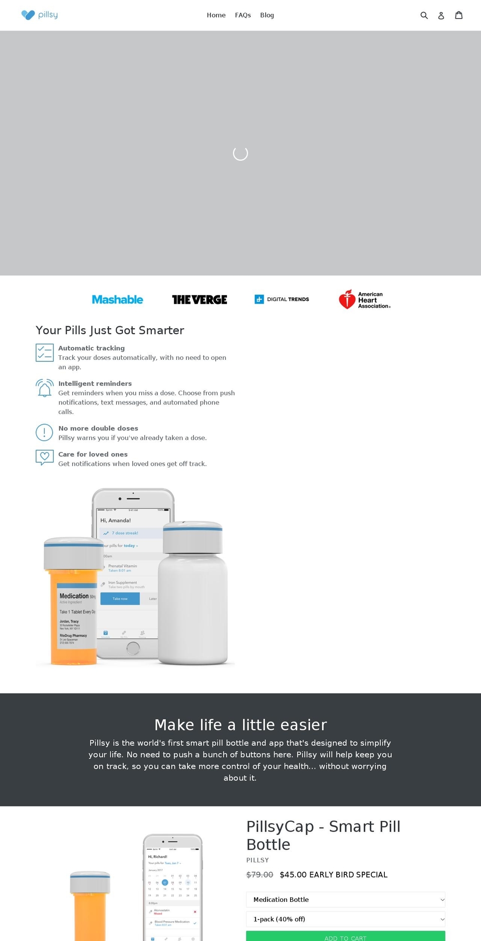 pillsy.myshopify.com — Shopify storefront screenshot