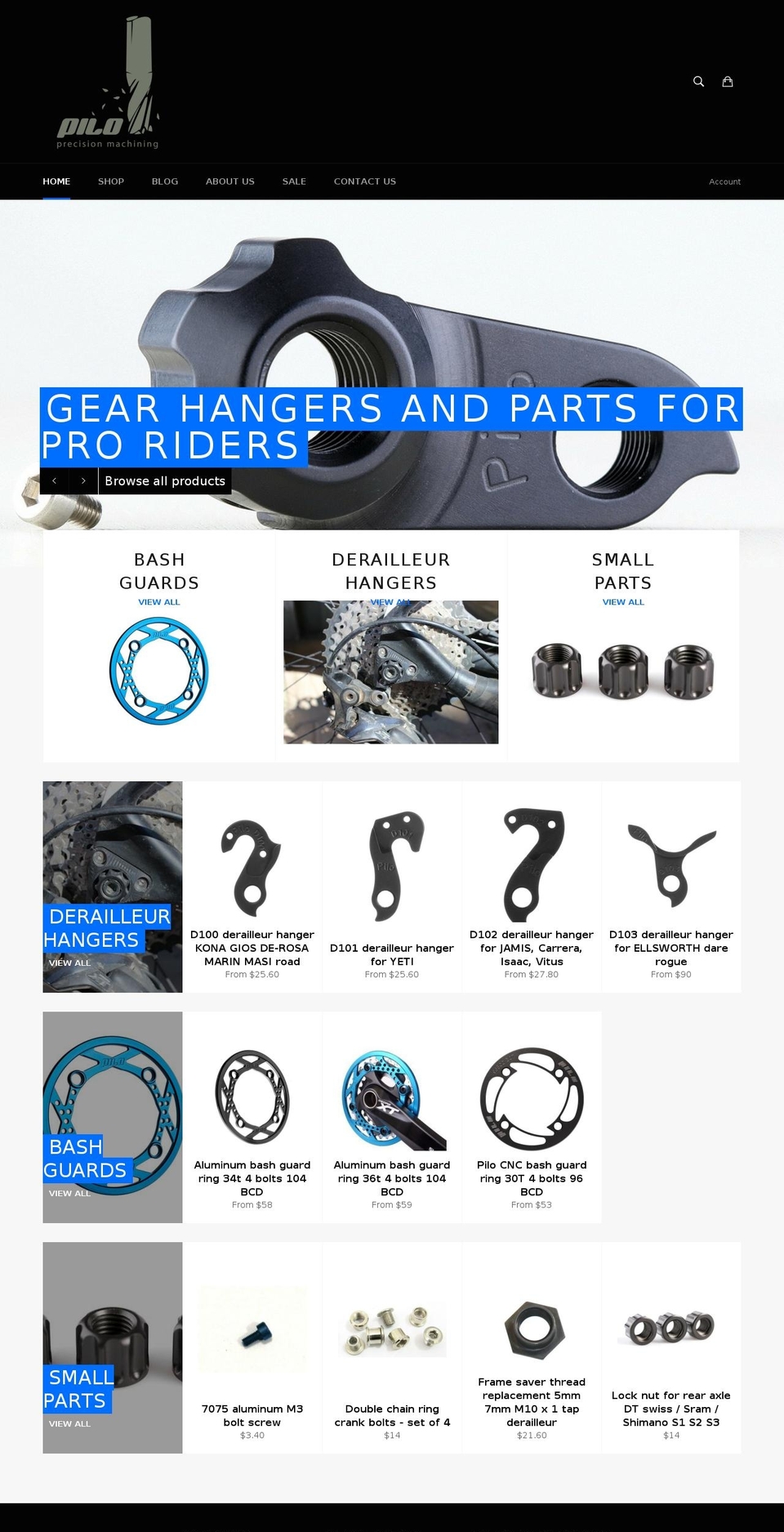 piloparts.com shopify website screenshot