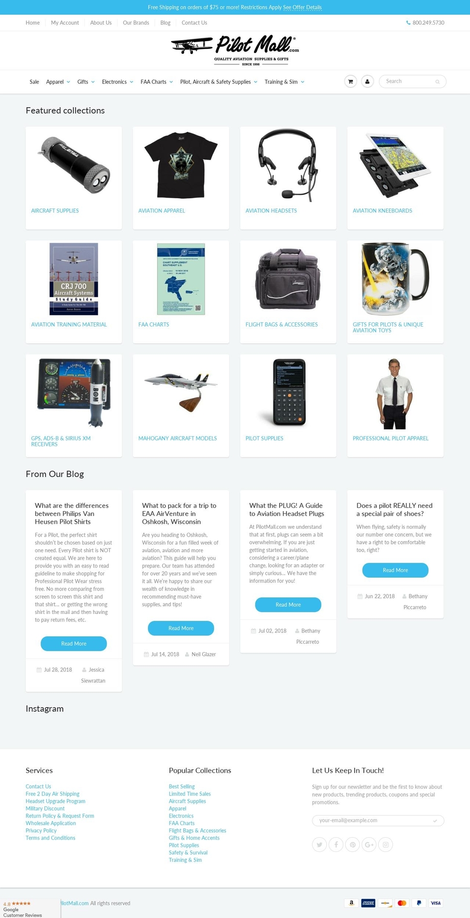 pilot-mall.com — Shopify storefront screenshot