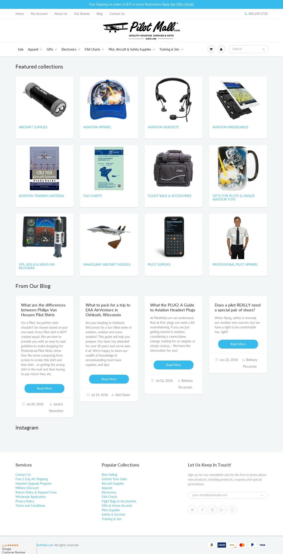 pilot.supplies shopify website screenshot