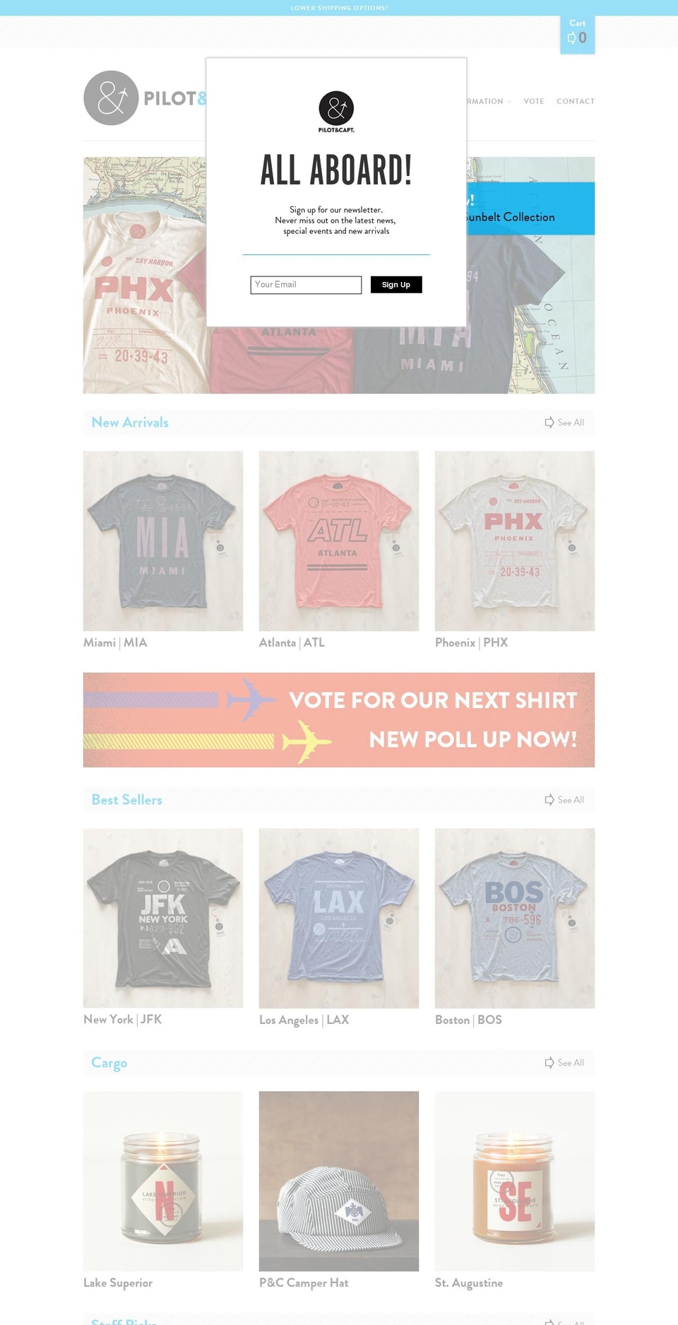 pilotandcaptain.com shopify website screenshot