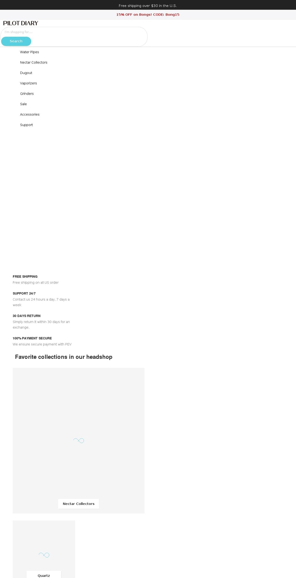 pilotdiarystore.com shopify website screenshot