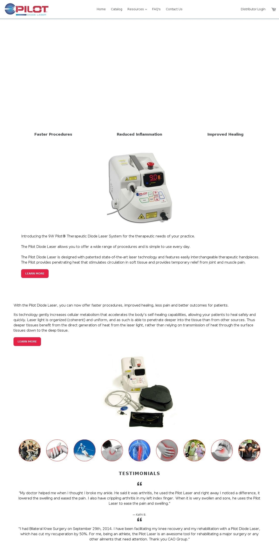 pilotlasers.com shopify website screenshot