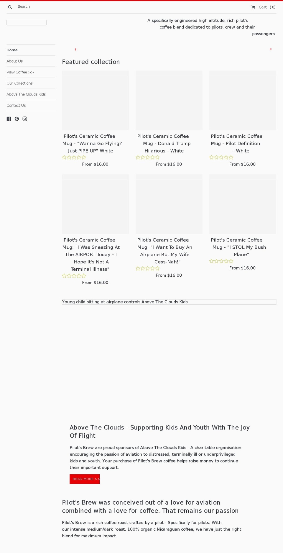 pilotsbrew.com shopify website screenshot