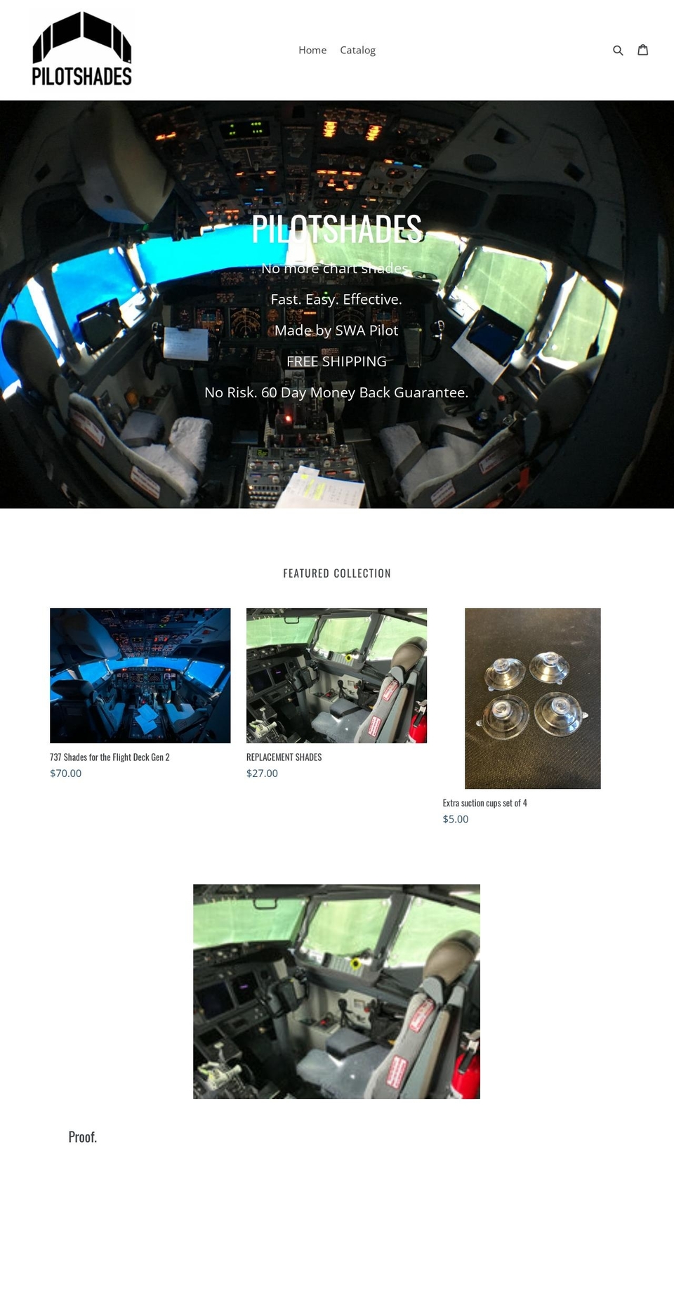 pilotshades.net shopify website screenshot