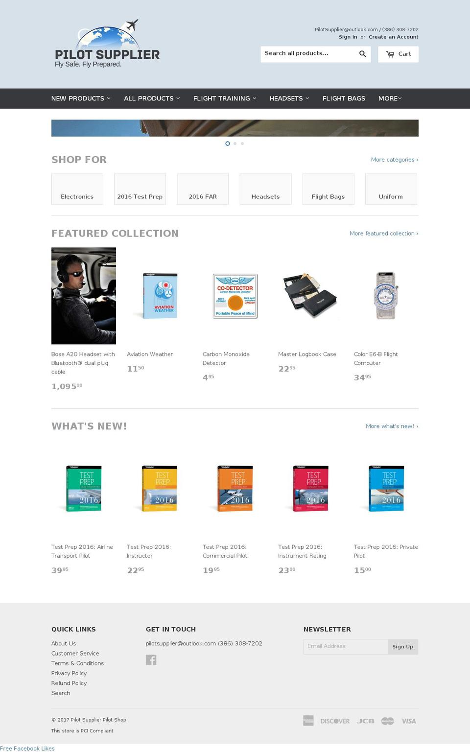 pilotsupplier.com shopify website screenshot