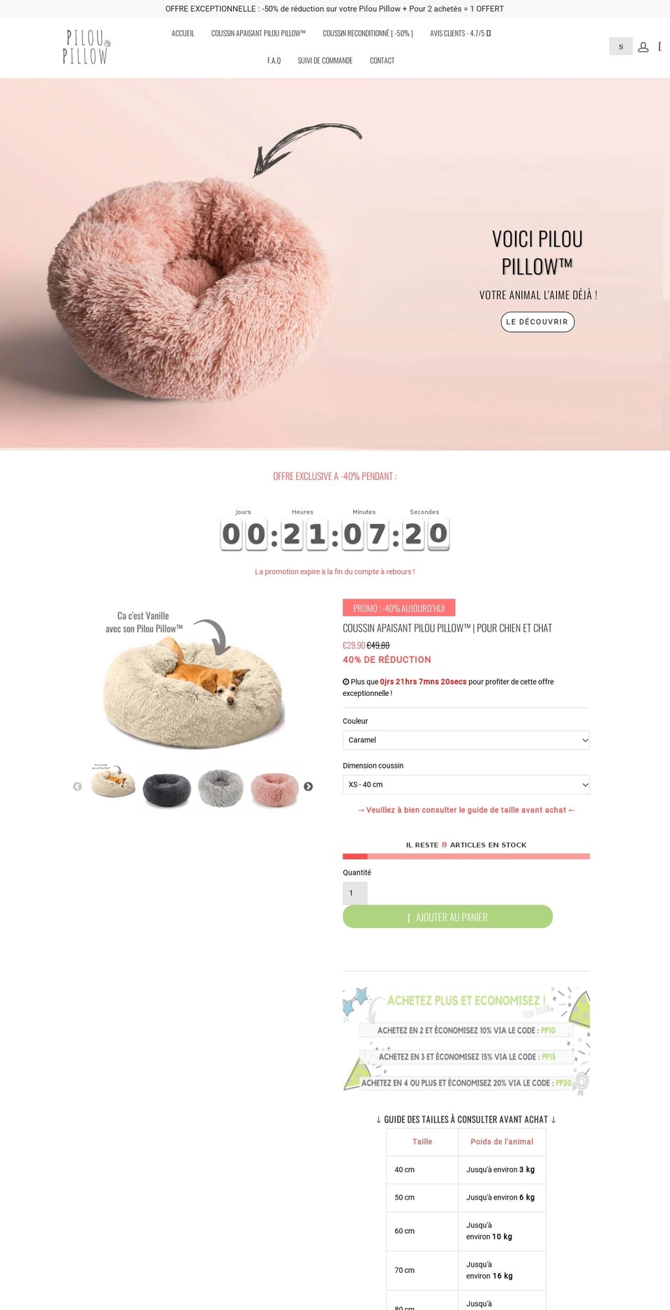Optimized- Shopify theme site example piloupillow.com