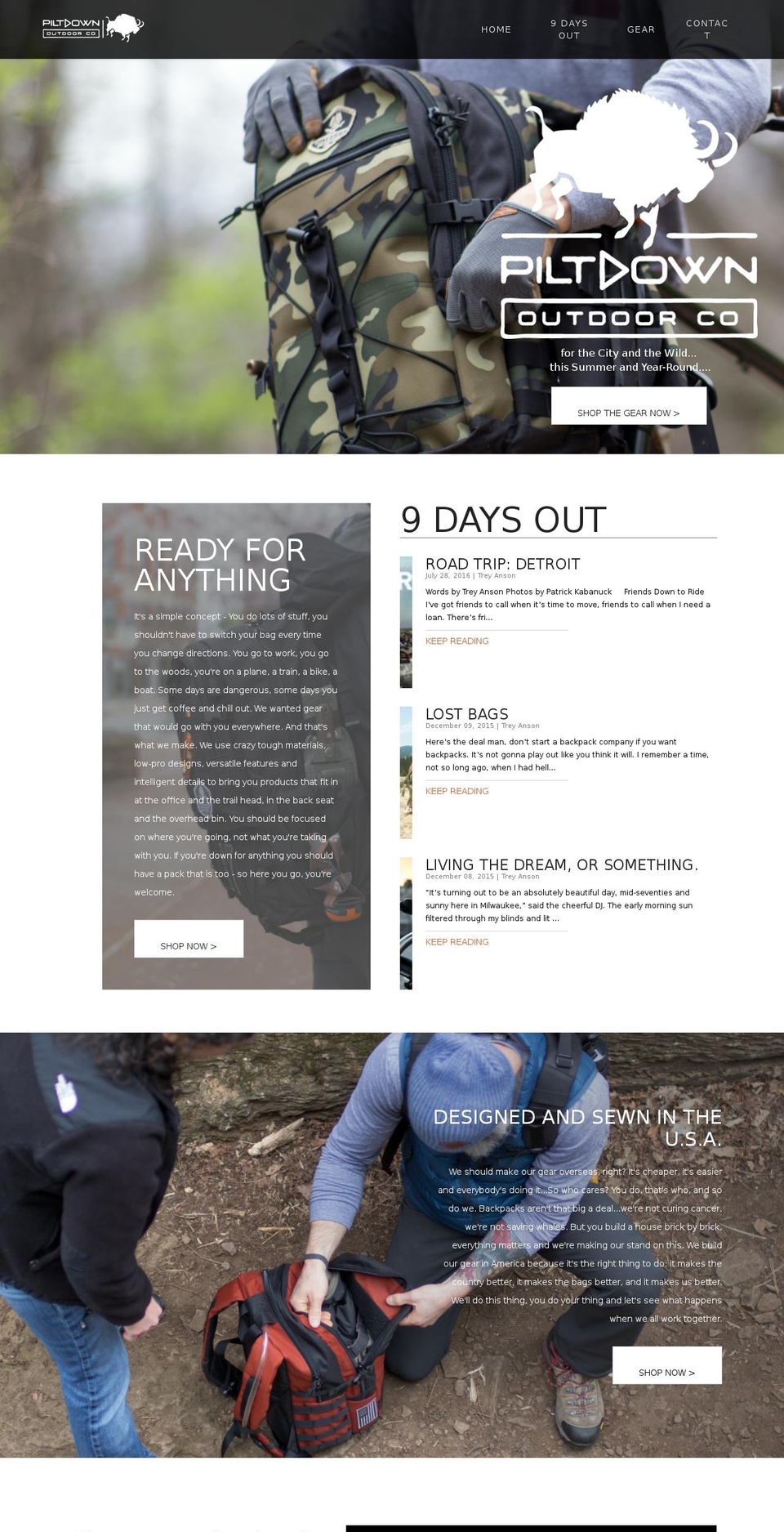 piltdownoutdoorco.net shopify website screenshot