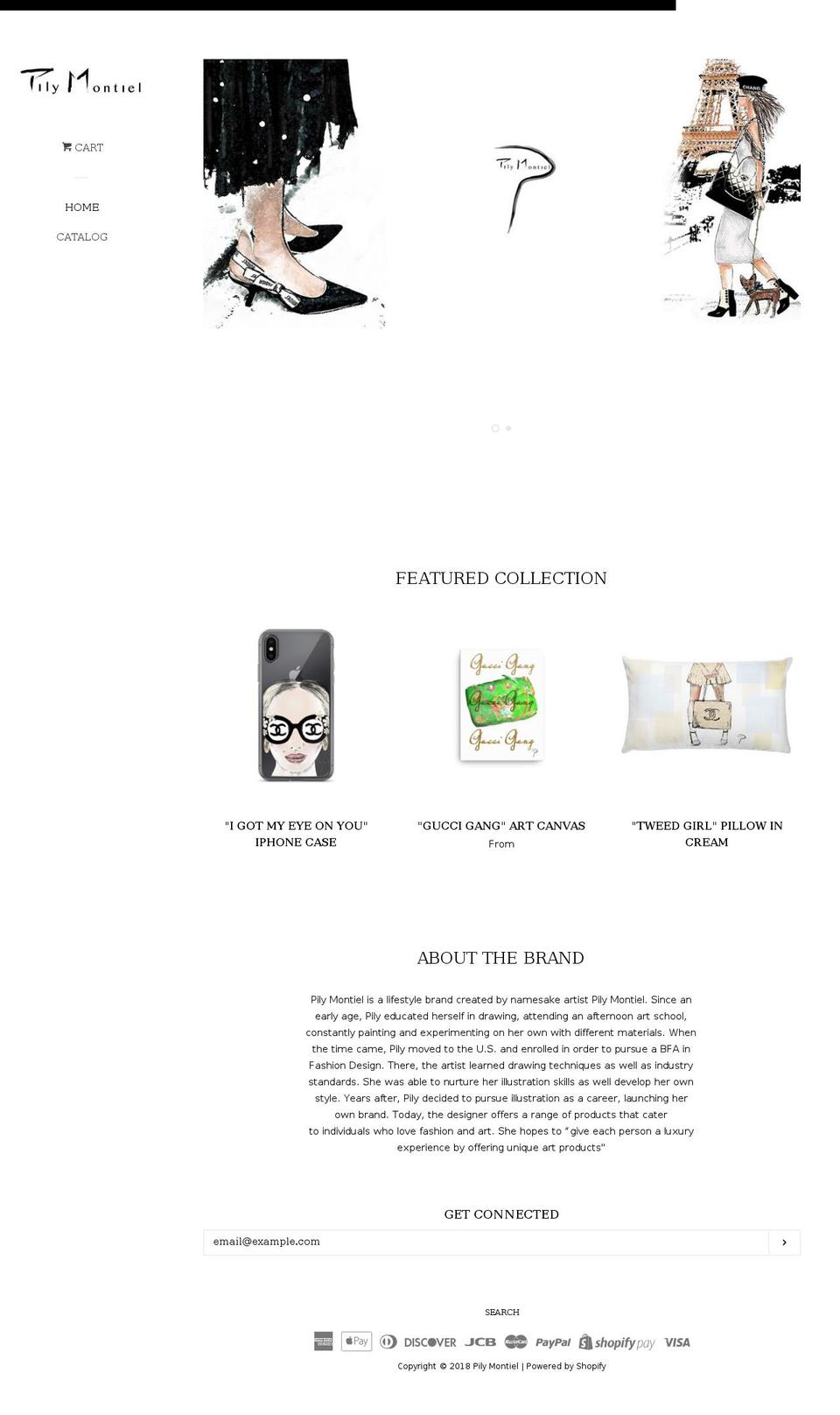 pilymontiel.com — Shopify storefront screenshot
