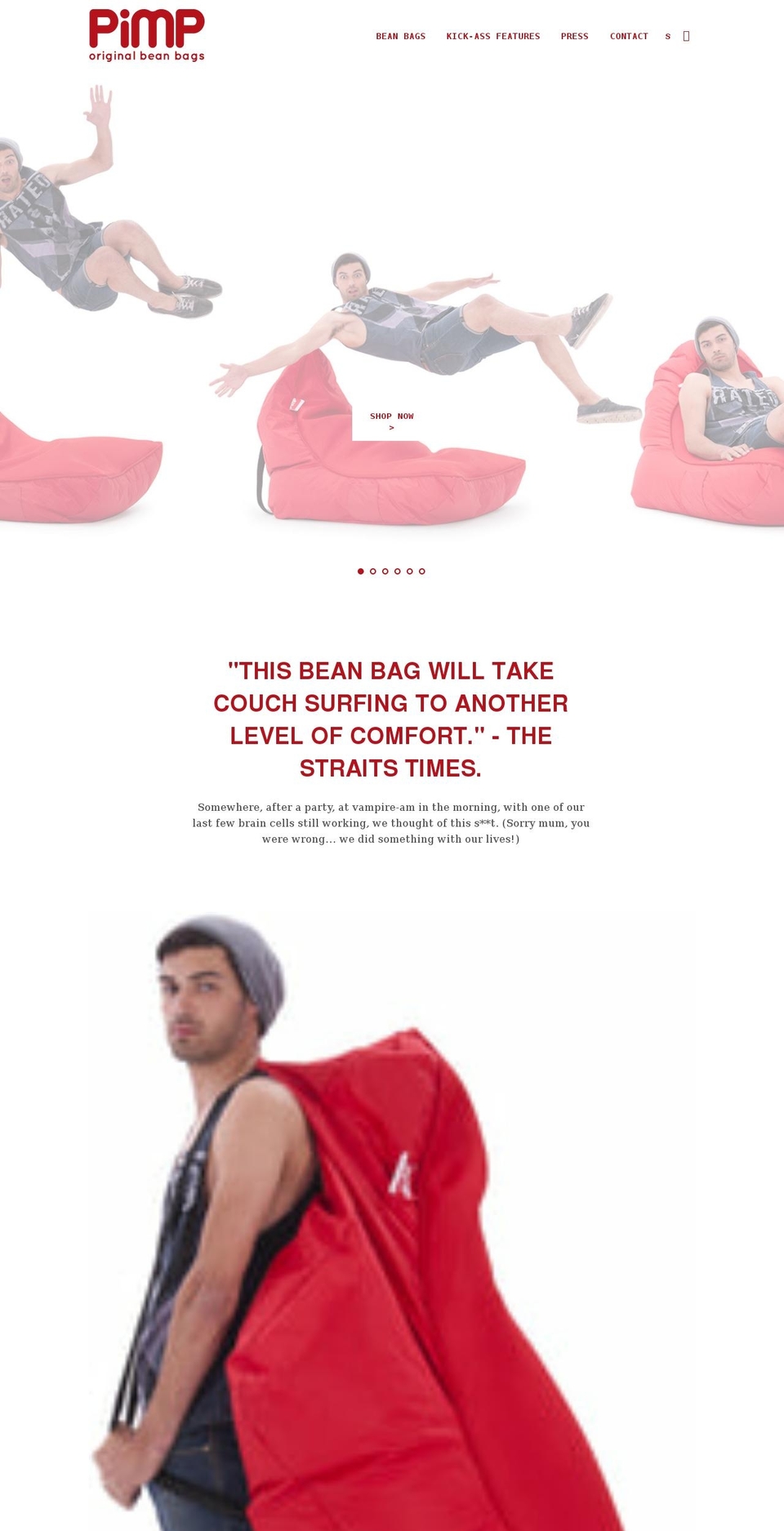 pimpbeanbags.sg shopify website screenshot