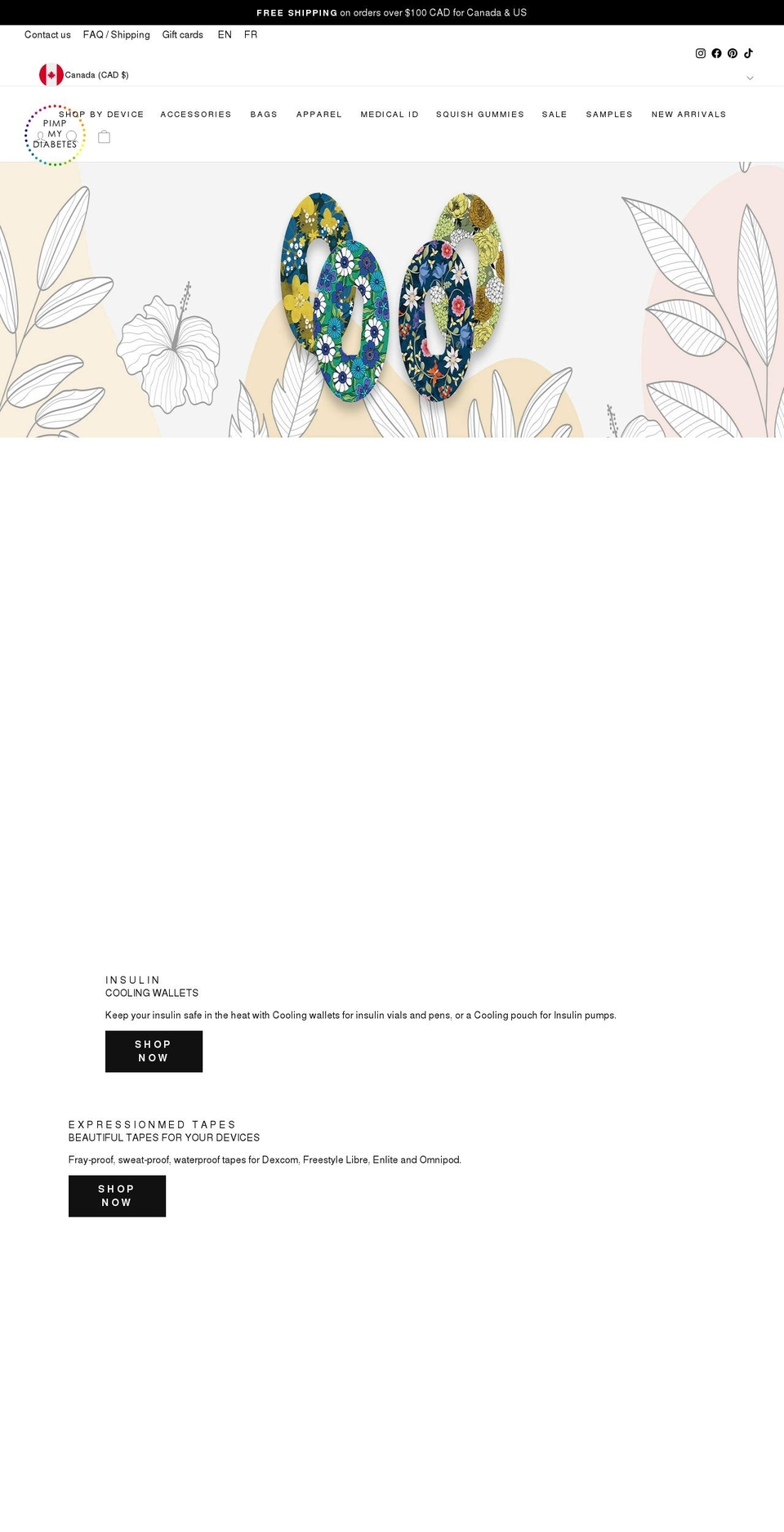pimpmydiabetes.com — Shopify storefront screenshot