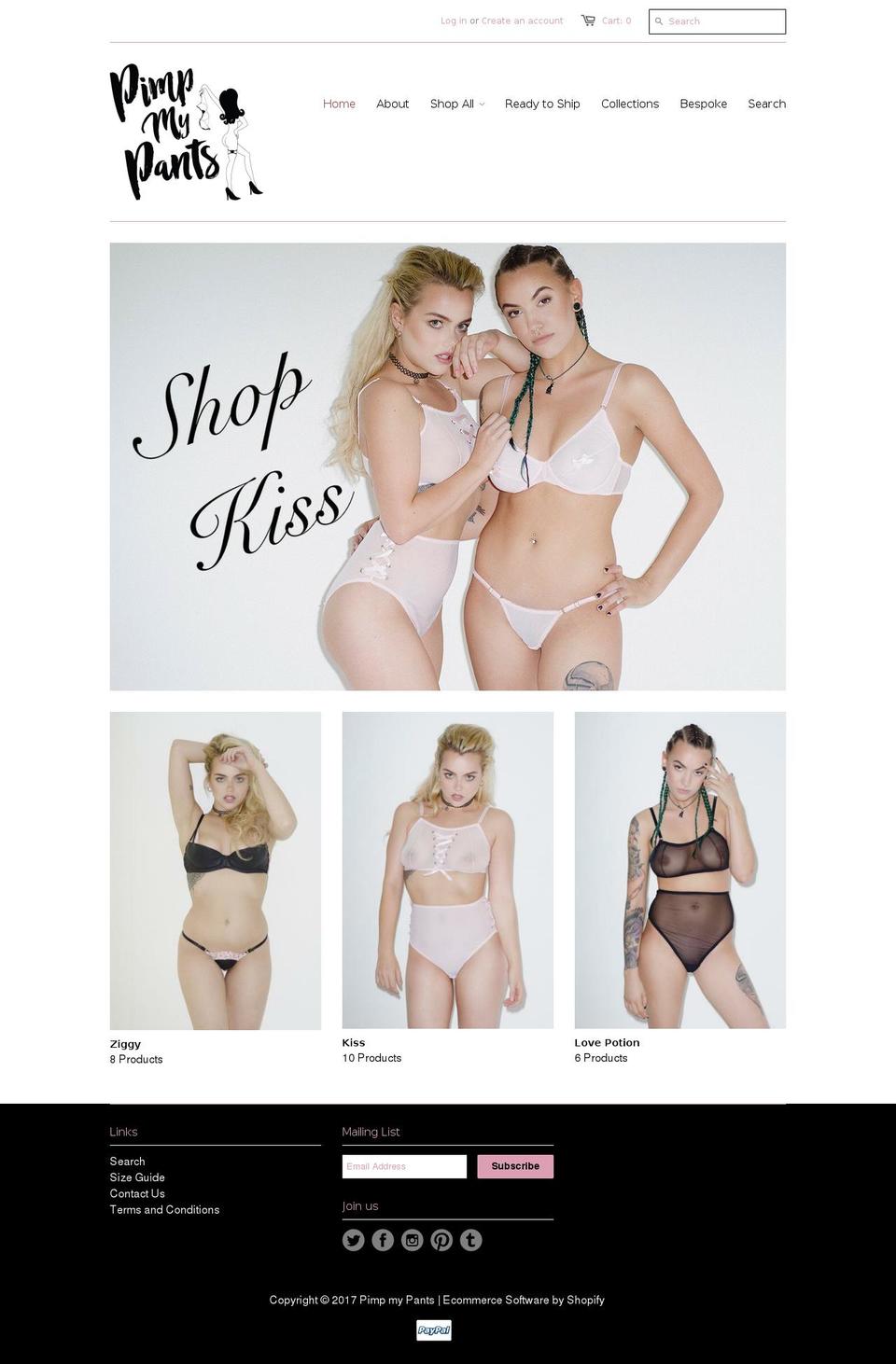 pimpmypants.com shopify website screenshot