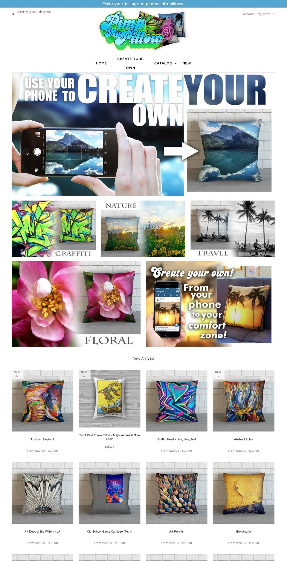 pimpmypillow.com shopify website screenshot
