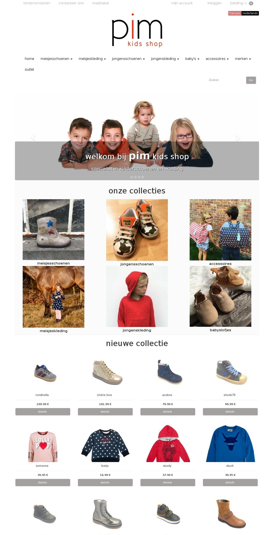 pimshop.be shopify website screenshot