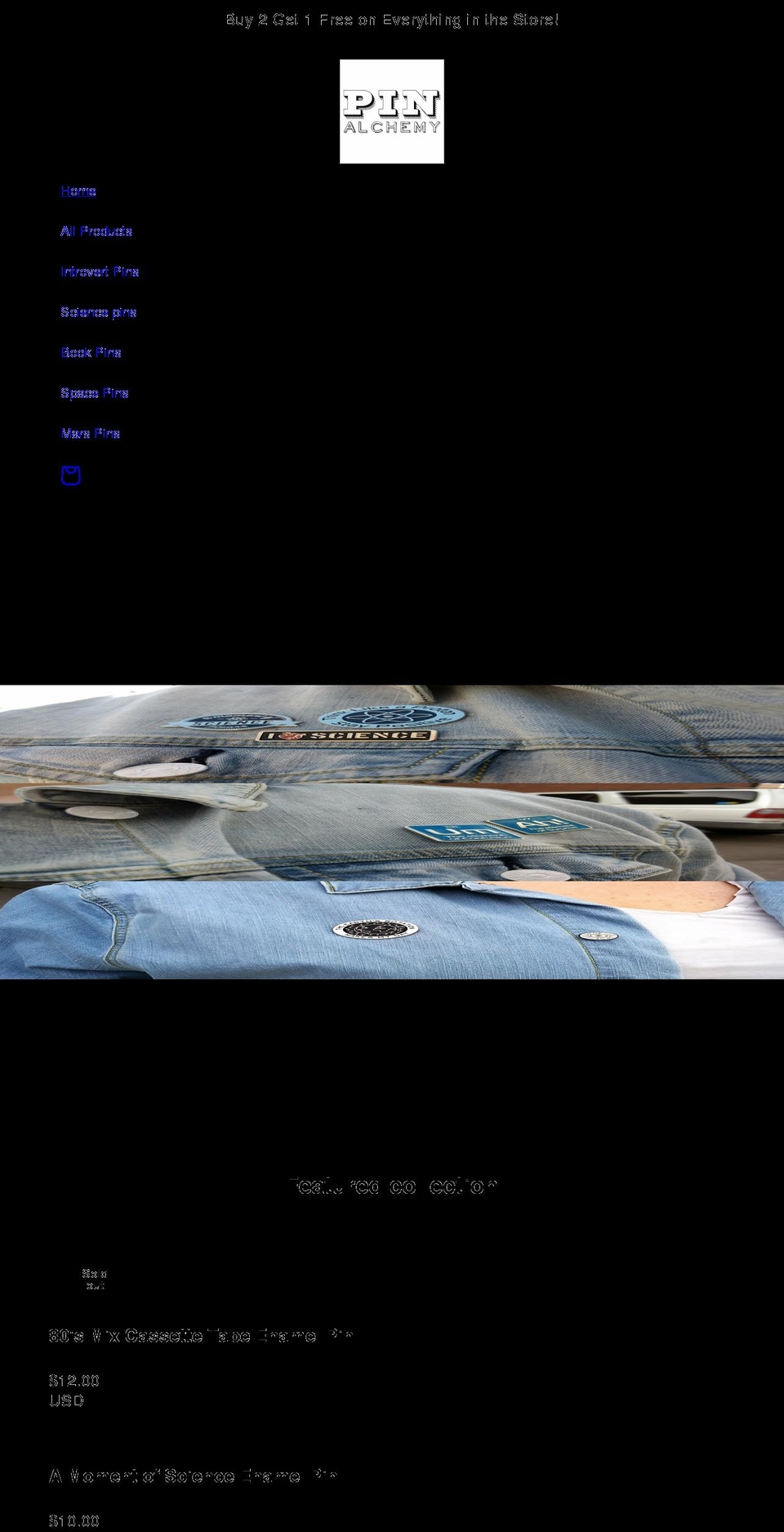 pin-alchemy.com — Shopify storefront screenshot