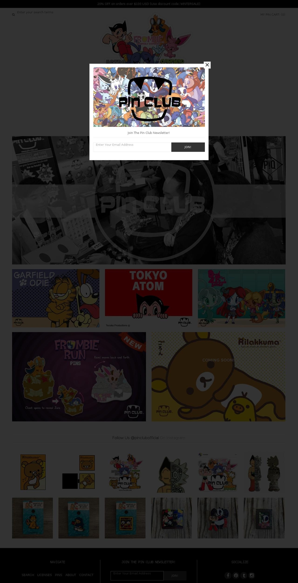pin-club.com shopify website screenshot