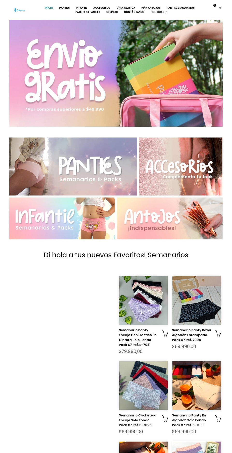pinadelmar.com shopify website screenshot