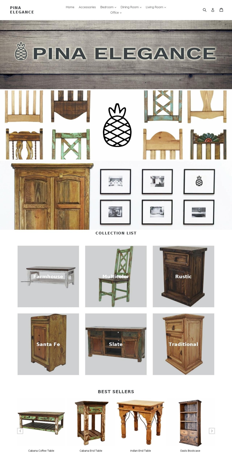 pinaelegance.com shopify website screenshot