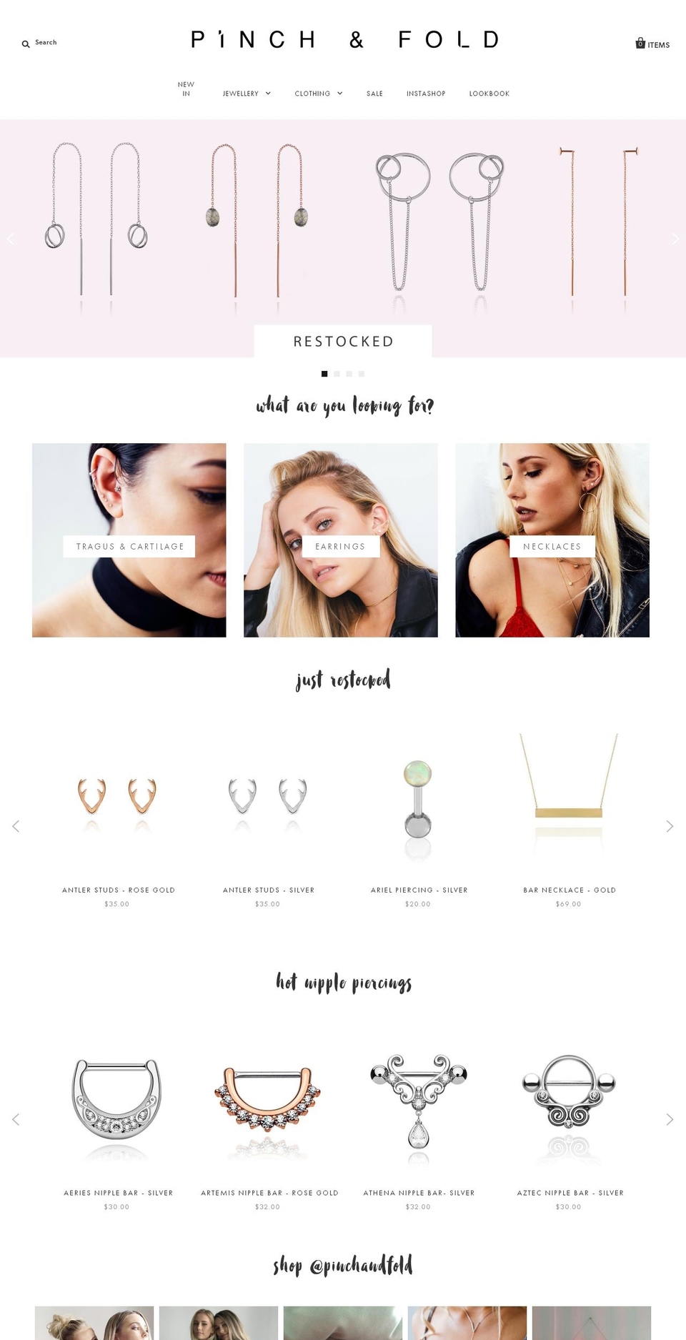 pinchandfold.co.nz shopify website screenshot