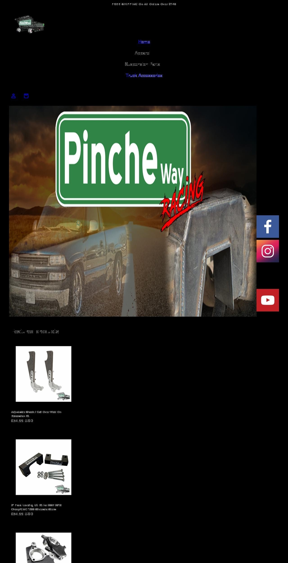 pinchewayracing.com shopify website screenshot