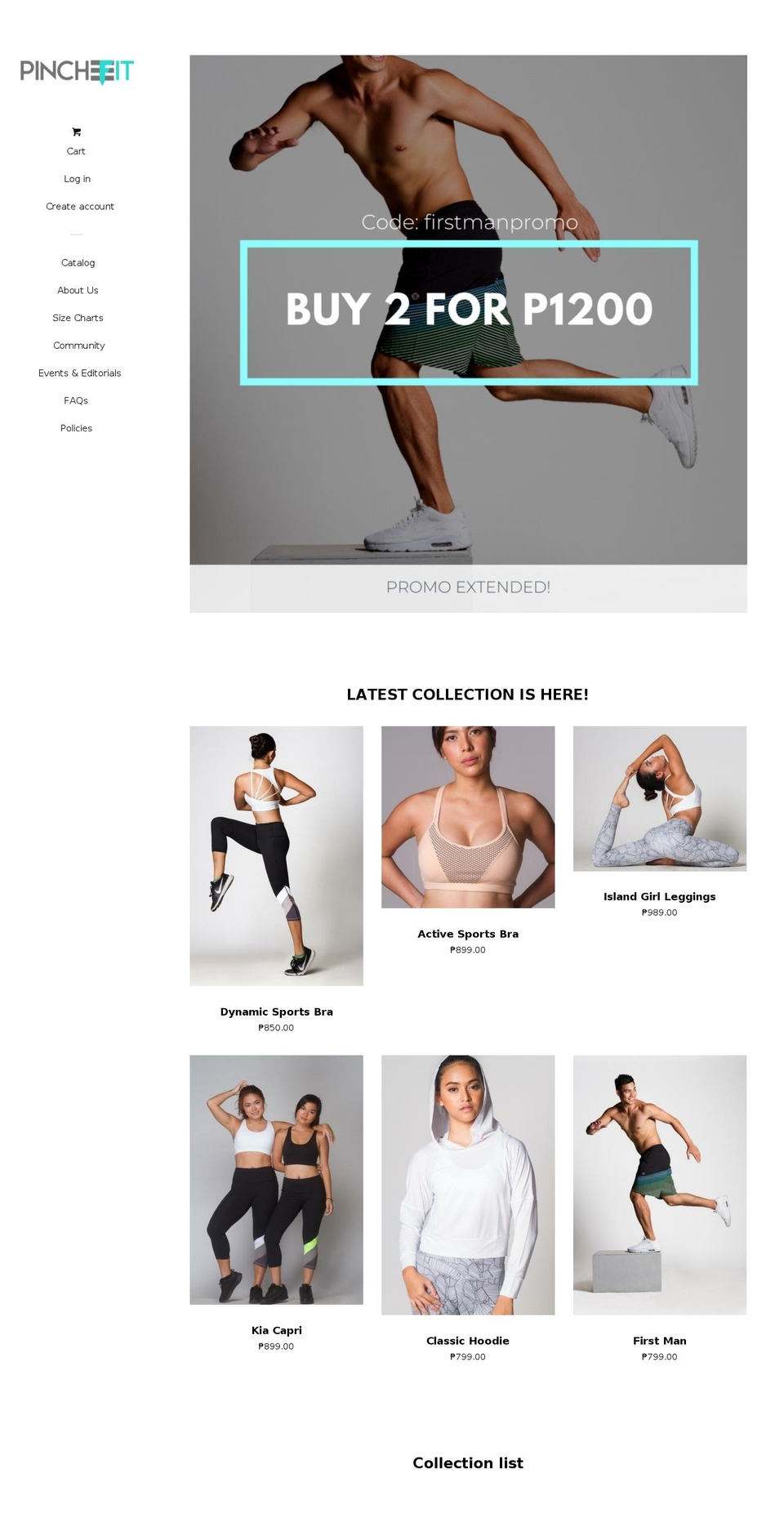 pinchfitness.com — Shopify storefront screenshot