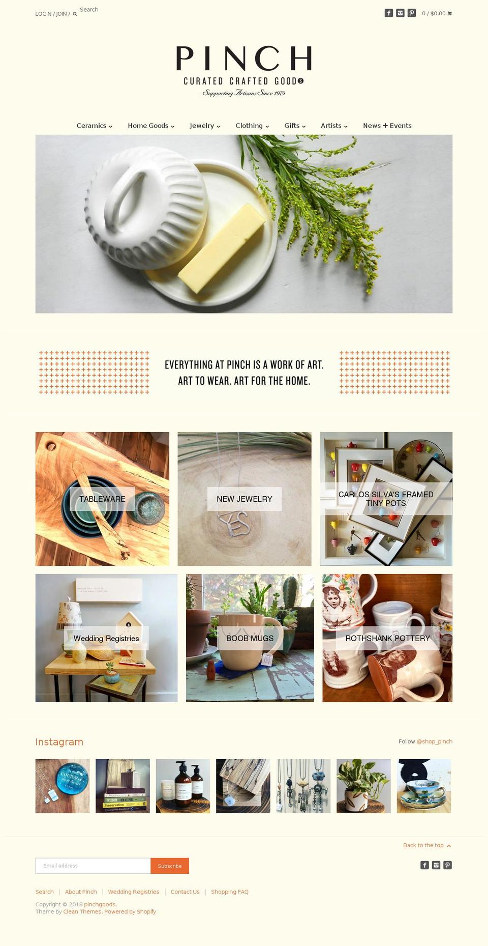 pinchgoods.com — Shopify storefront screenshot