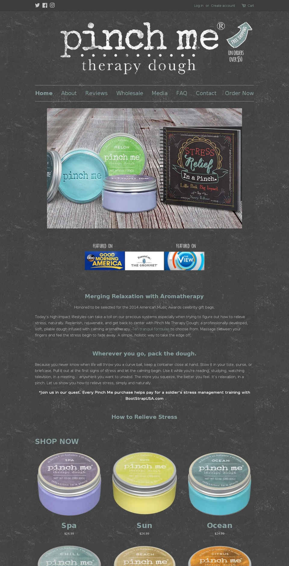 pinchmetherapydough.com — Shopify storefront screenshot