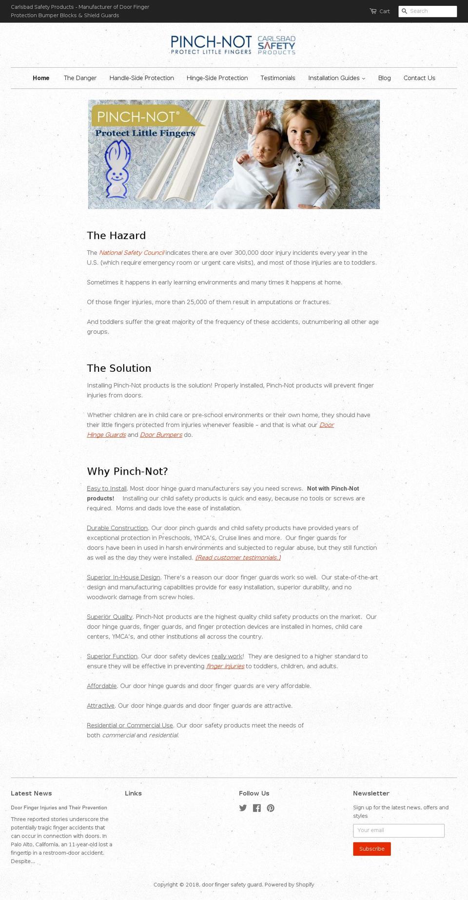 Latest copy of website 11-6-17 Shopify theme site example pinchnot.com