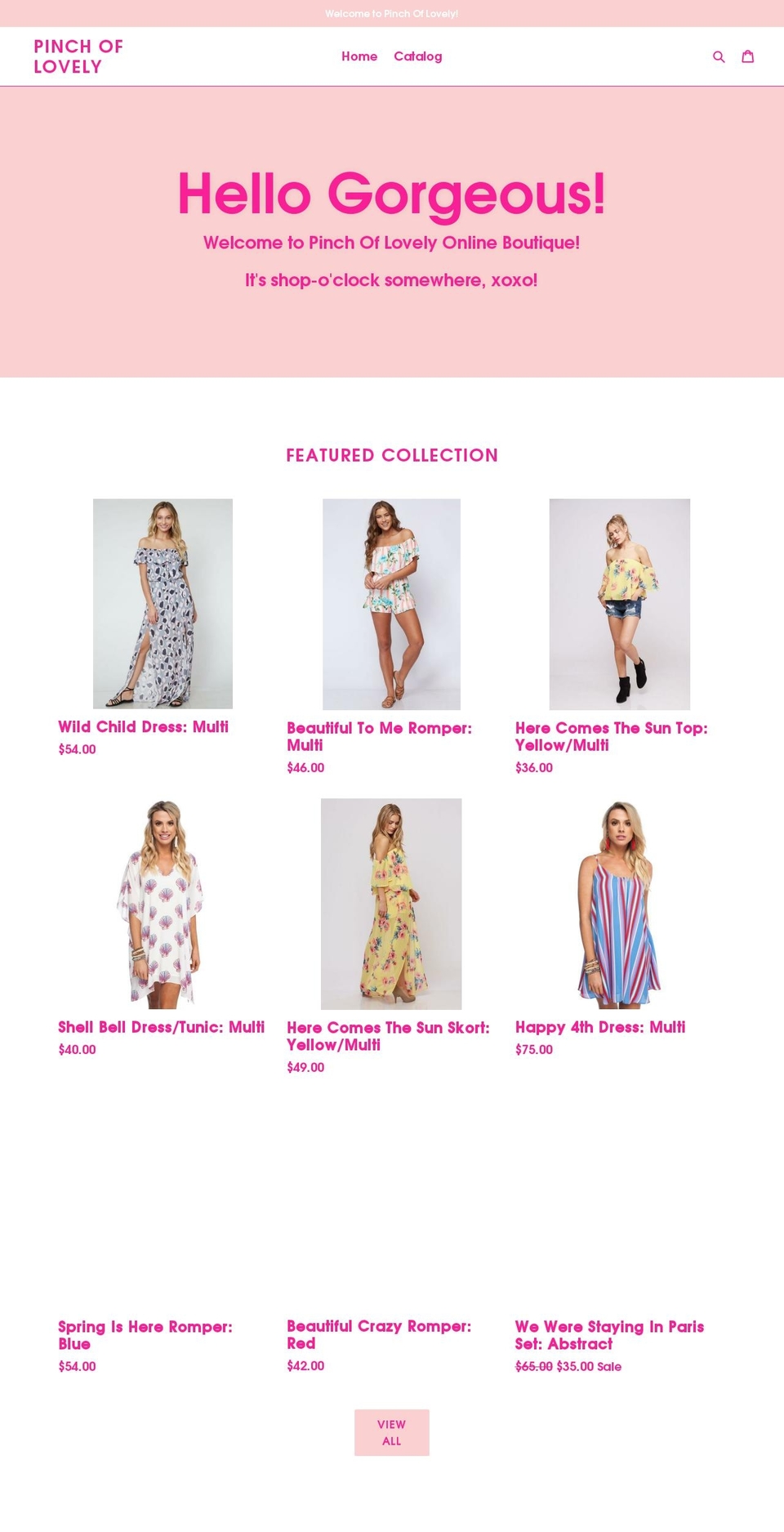 pinchoflovely.com — Shopify storefront screenshot