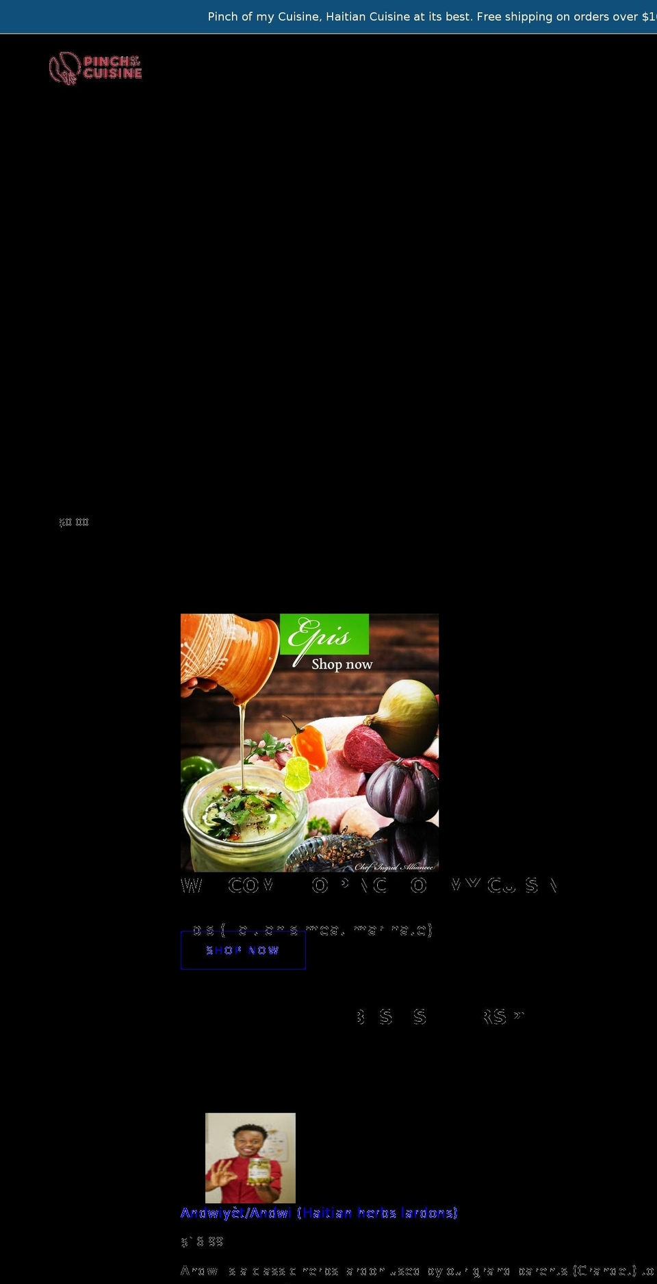 pinchofmycuisine.com shopify website screenshot