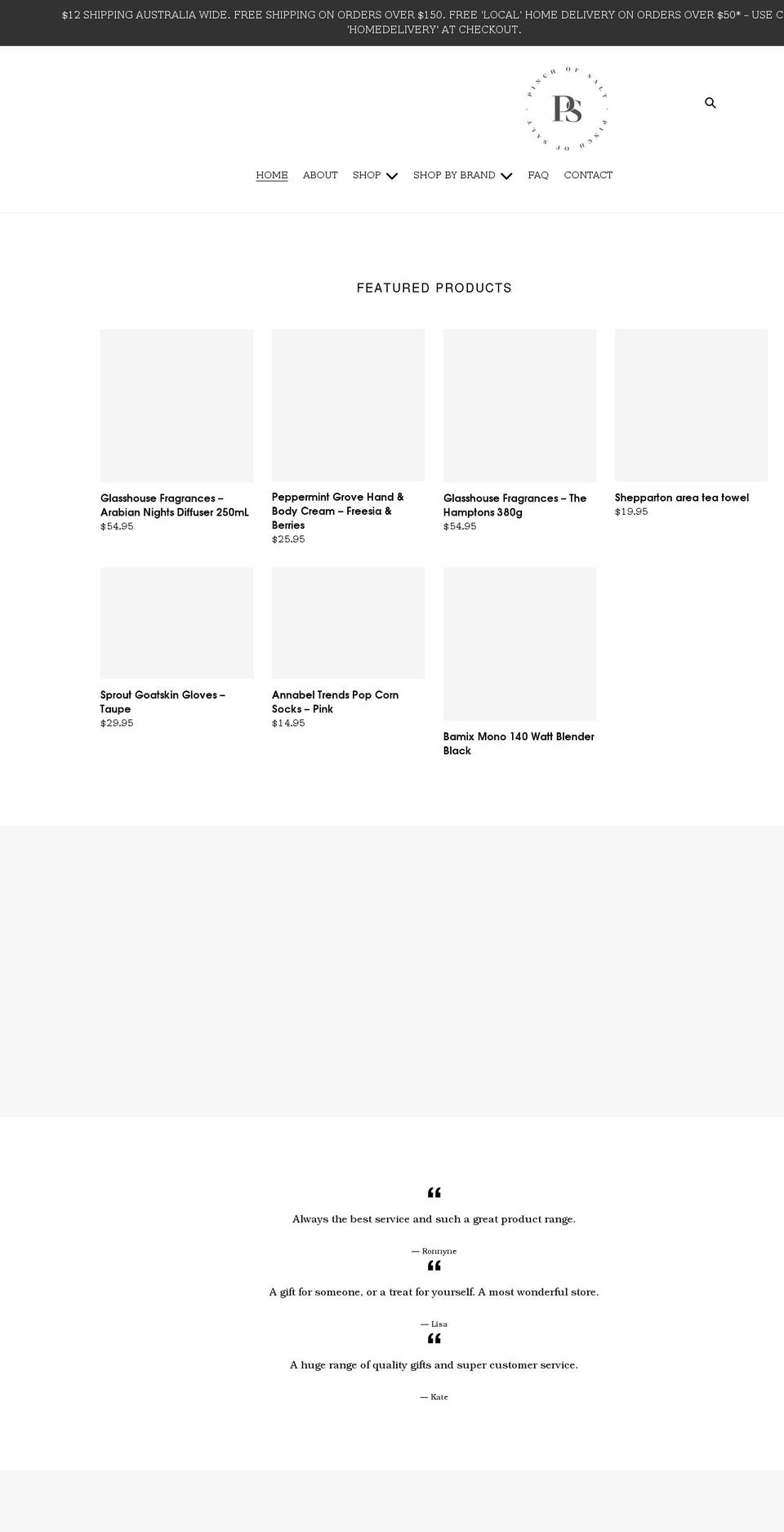 pinchofsalt.com.au shopify website screenshot