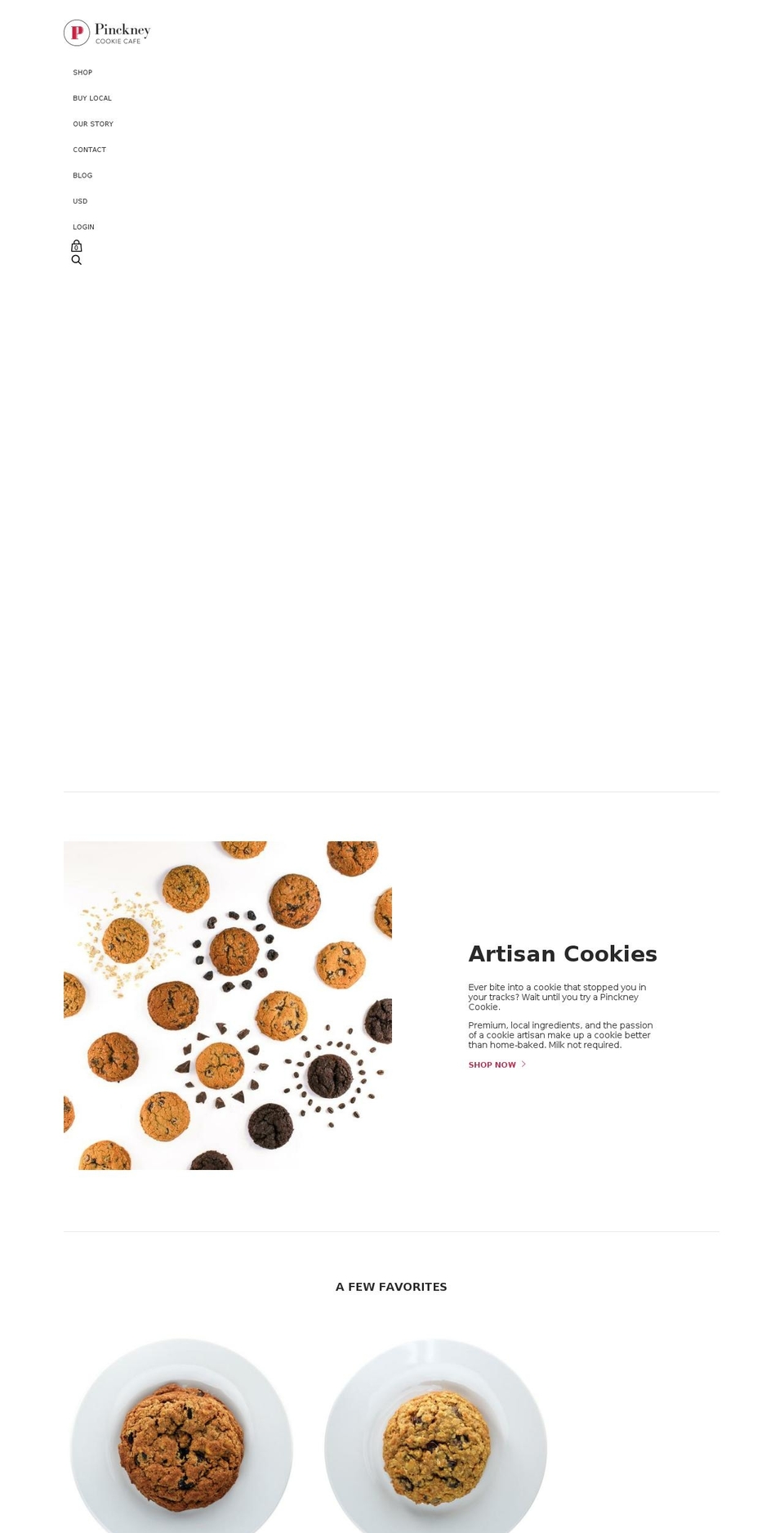 pinckneycookiecafe.com — Shopify storefront screenshot