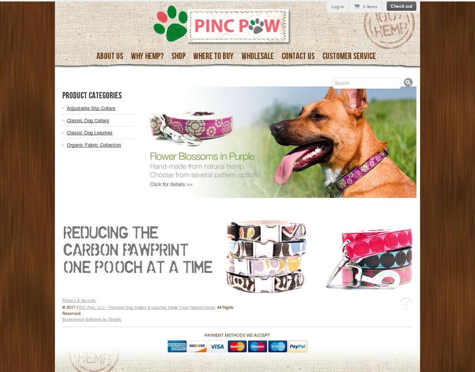 pincpaw.com shopify website screenshot