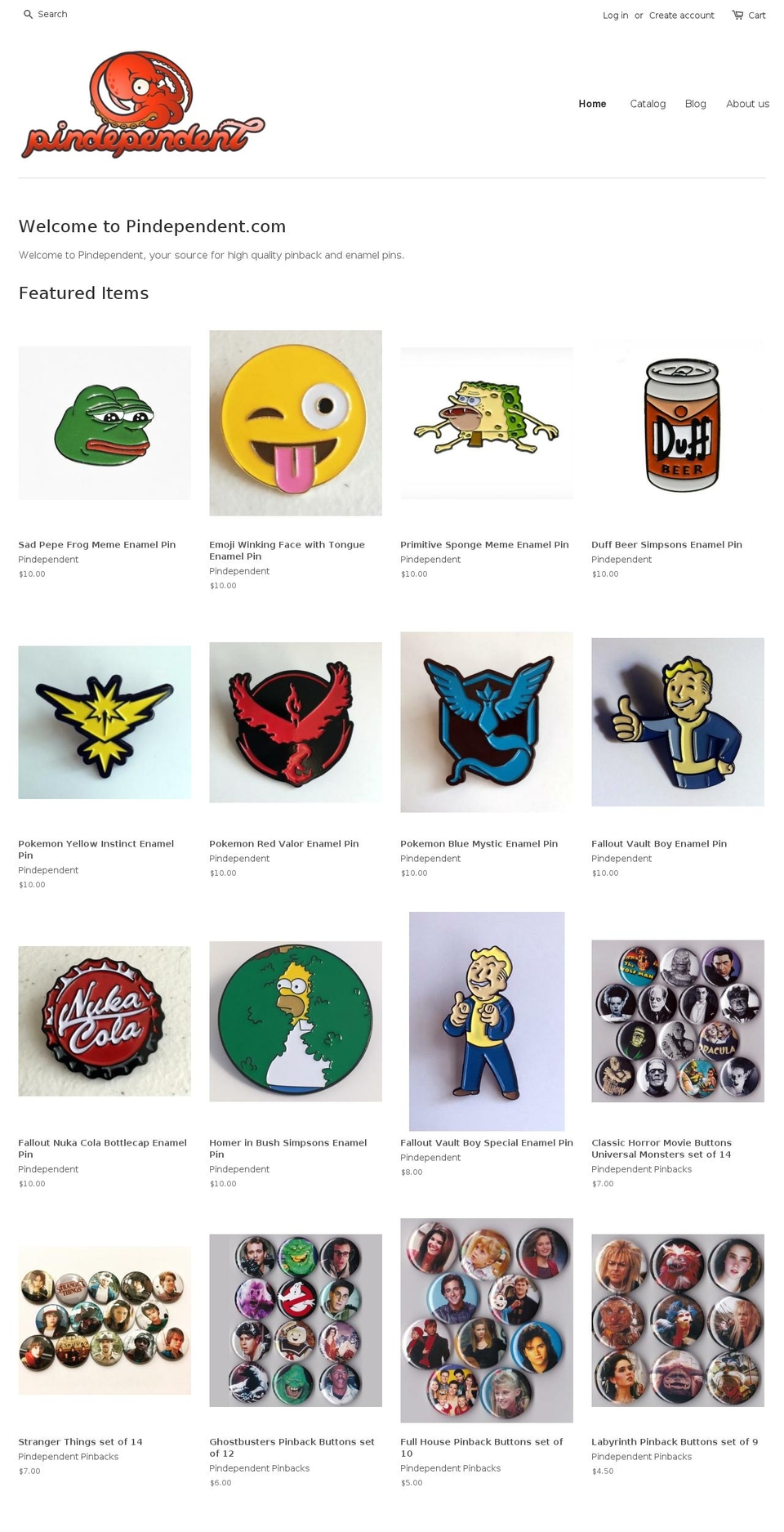 pindependent.com shopify website screenshot