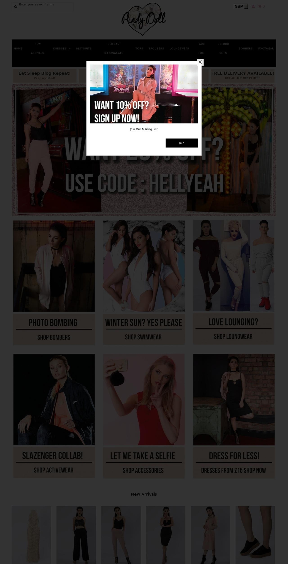 pindydoll.com shopify website screenshot