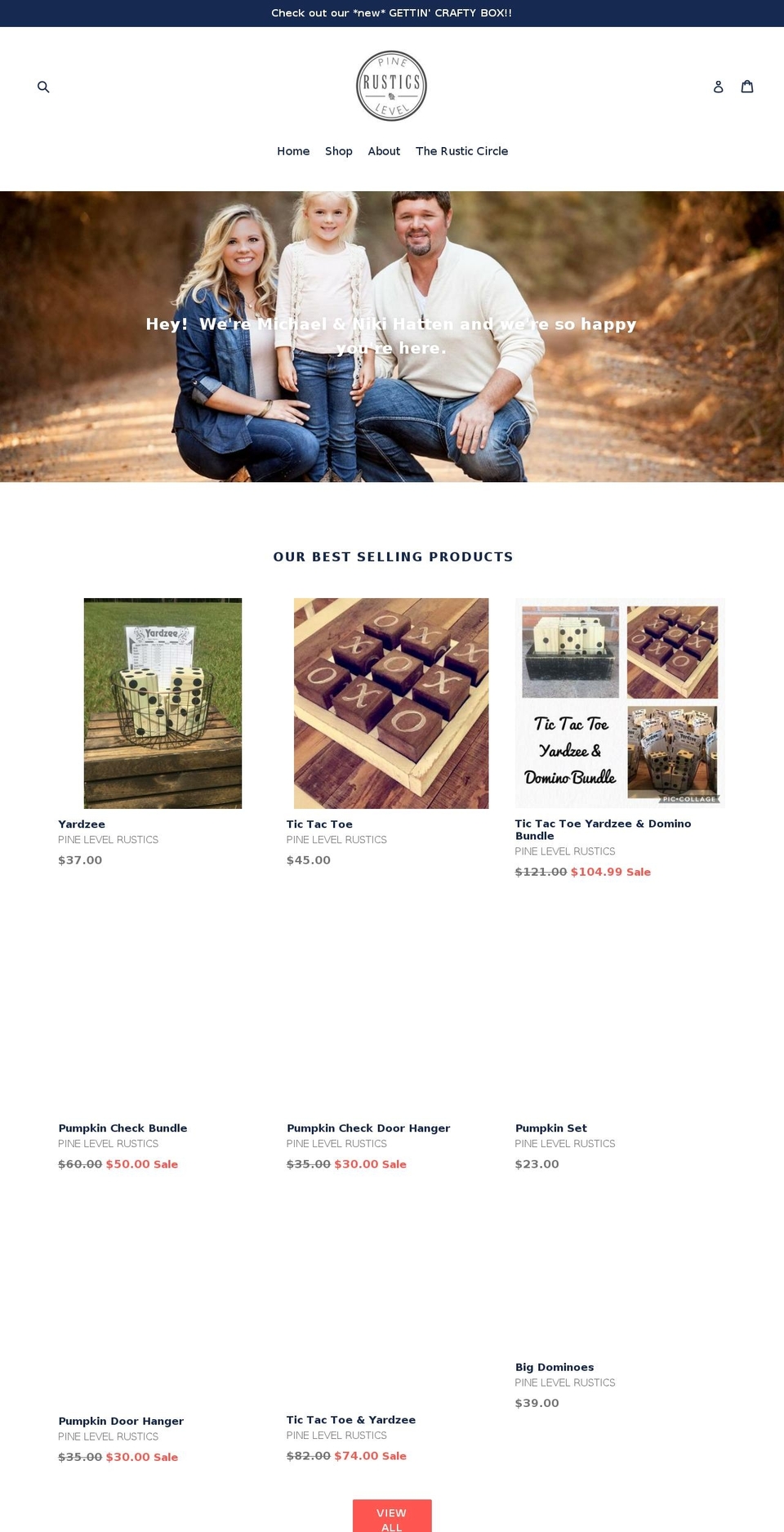 pine-level-rustics.myshopify.com shopify website screenshot