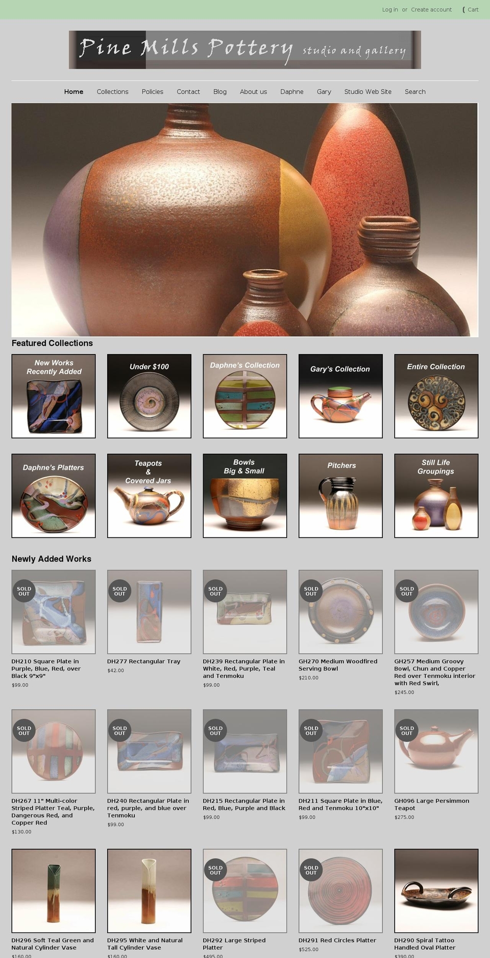 pine-mills-pottery.myshopify.com shopify website screenshot