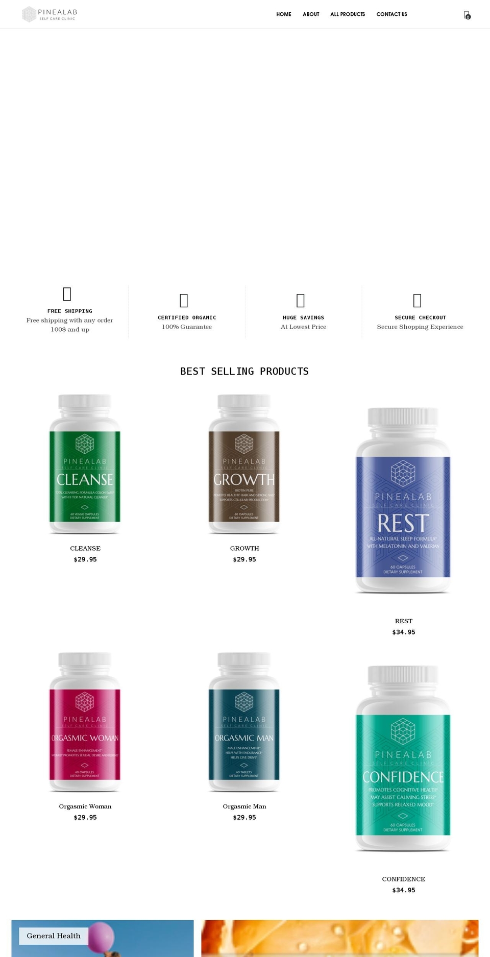 pinealab.com shopify website screenshot