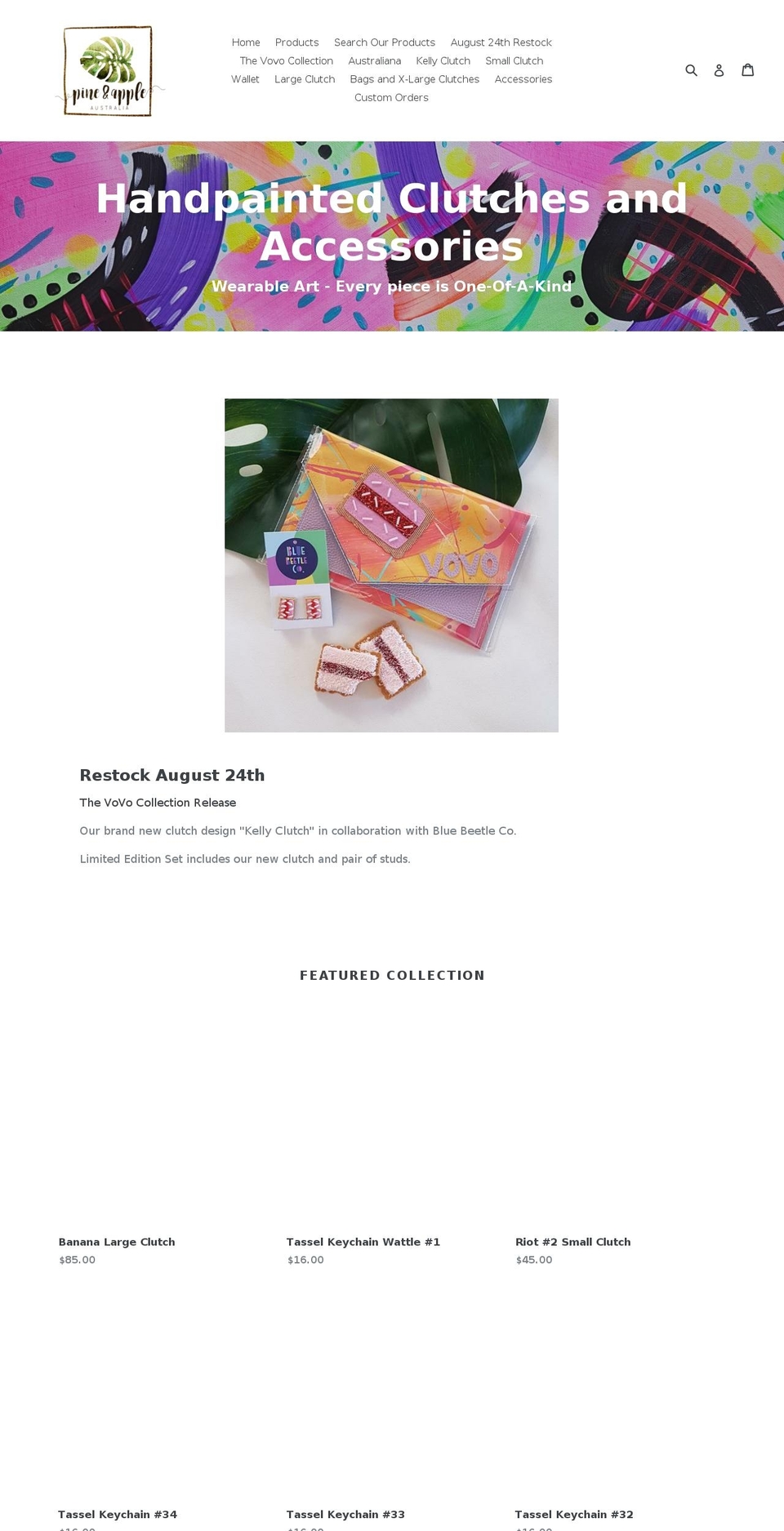 pineandappleaustralia.com — Shopify storefront screenshot