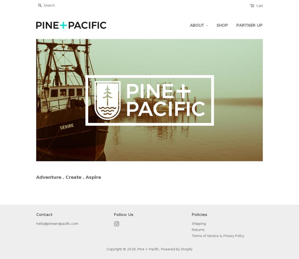 pineandpacific.com — Shopify storefront screenshot