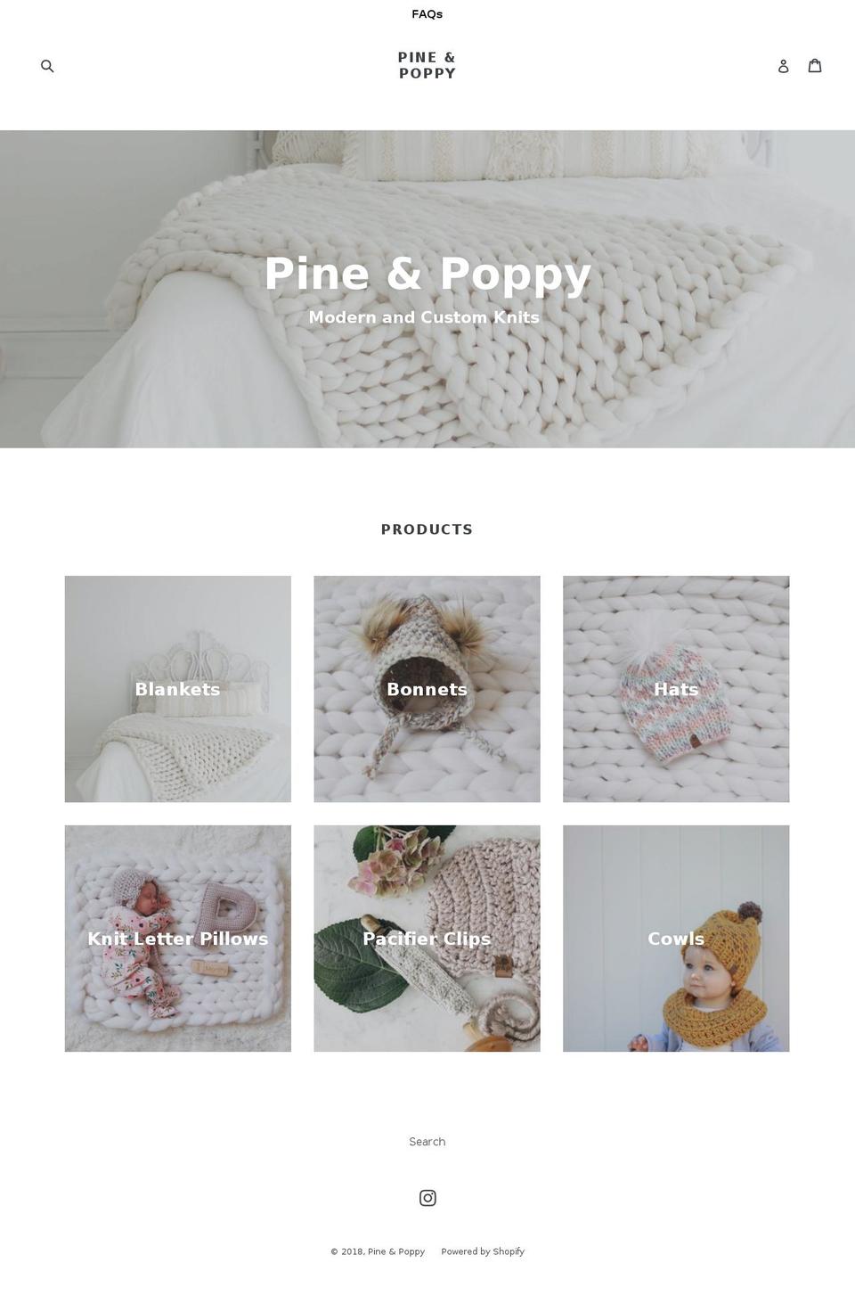 pineandpoppyshop.com — Shopify storefront screenshot