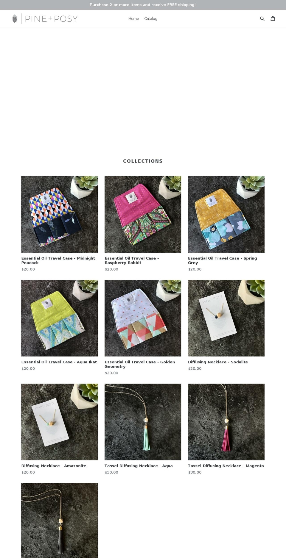 pineandposy.com shopify website screenshot