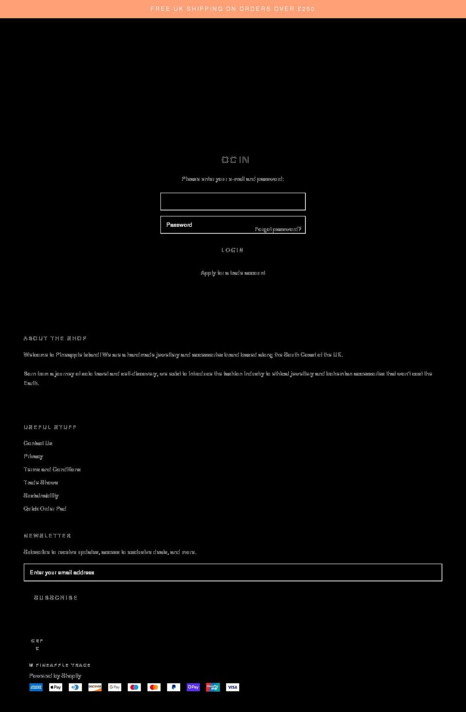 pineapple-island-trade.co.uk shopify website screenshot