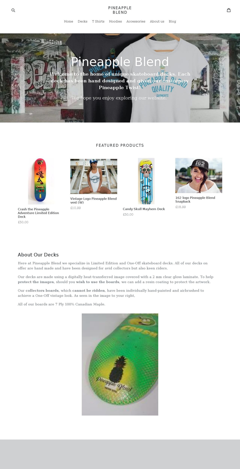 pineappleblend.com — Shopify storefront screenshot