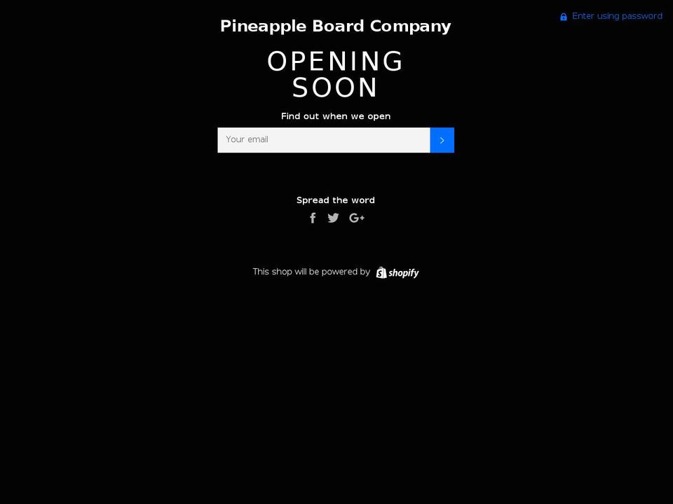 pineappleboardcompany.com shopify website screenshot